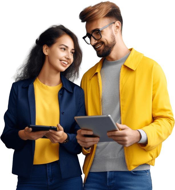 couple in background