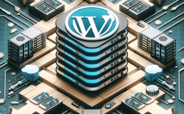 DALL·E 2023-12-07 10.01.14 - A conceptual image for a blog post about WordPress Horizontal Scaling. The image should feature a stylized WordPress logo surrounded by multiple arrow